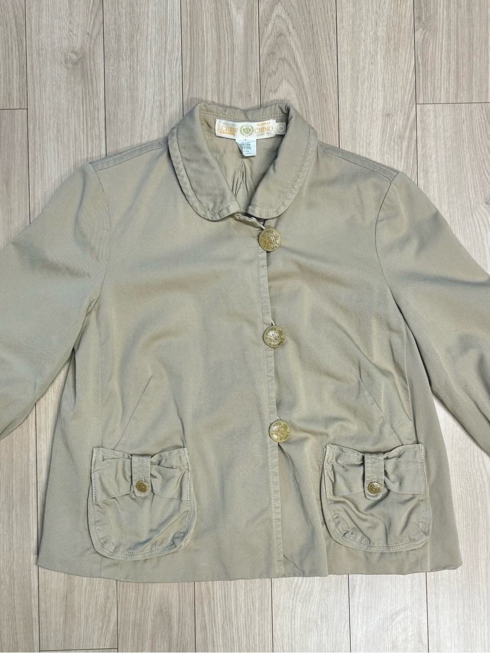 J. Crew Chino Button-Front Women’s Jacket with Pocket Bows